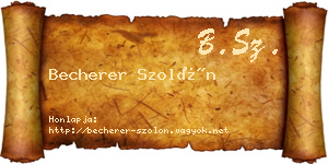 Becherer Szolón névjegykártya